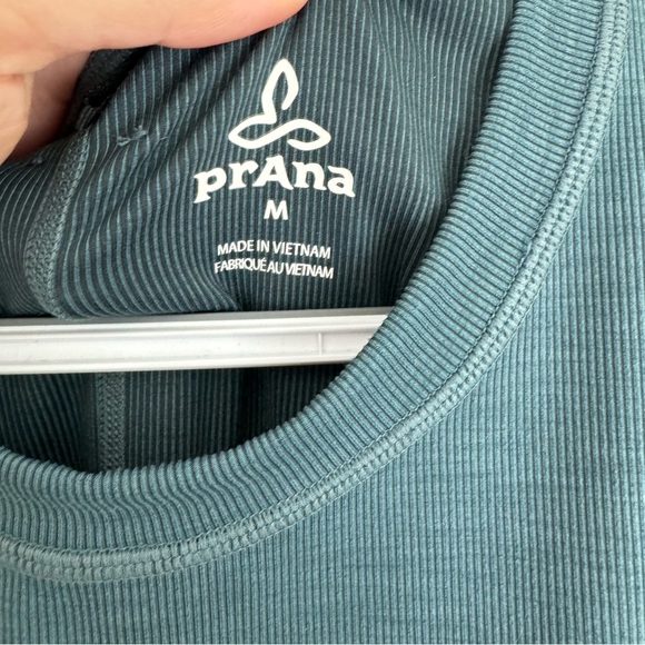 Prana Foundations Ribbed Marble Teal Turquoise Midi Dress Bodycon Stretch Size M - Picture 3 of 7